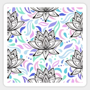 Pastel Lily Hand Drawn Pattern Sticker